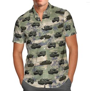 Chemises décontractées pour hommes World Of Tanks Game 3D Beach Hawaiian 2023 Chemise d'été à manches courtes Streetwear surdimensionné 5XL Camisa Social Chemise