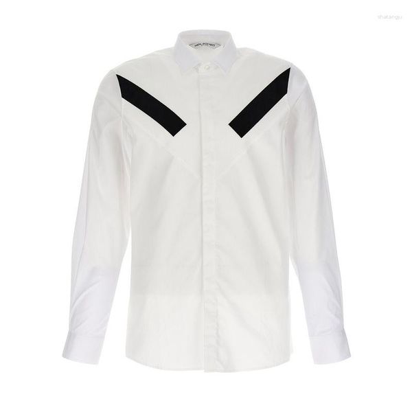 Camisas casuales para hombres XS-6XL 2023 Hombres Mujeres Ropa Yamamoto Yoshi Estilo Blanco y negro Contraste Camisa de manga larga Tallas grandes