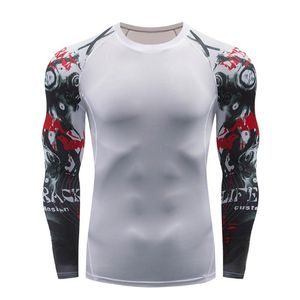 Casual shirts voor heren yoga mouw t-shirt top print fitness long blouse mode sport heren shirt herenmensen's