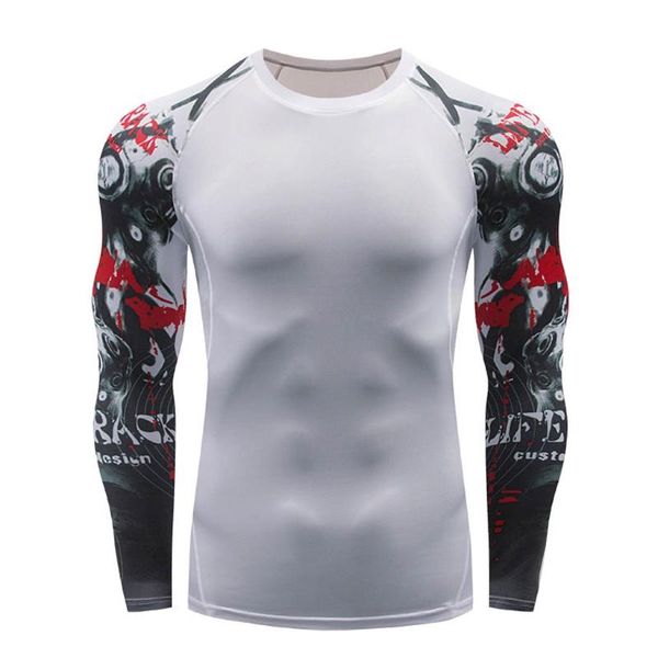 Chemises décontractées pour hommes Yoga Sleeve T-Shirt Top Print Fitness Long Blouse Fashion Sport Men's Shirt MensMen's