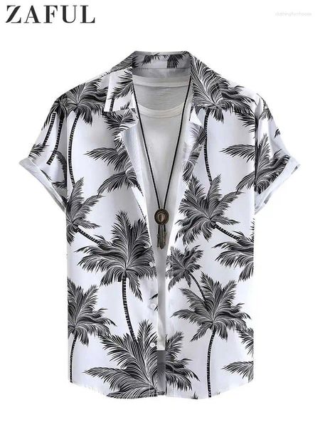 Camisas casuales para hombres Zafulwawaianas para hombres Coconut árbol de coco