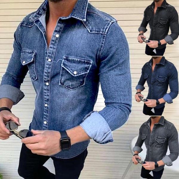 Chemises décontractées pour hommes ZOGAA hommes couleur unie doux élastique lavé Denim chemise Slim Fit à manches longues manteau de haute qualité