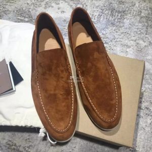 Scarpe casual da uomo Mocassini Top Designer Stile britannico Classico Comodo scamosciato Nero Blu Marrone Un piede Staffa in pelle Ballerine Scarpe da guida formali da lavoro di lusso