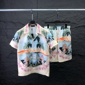 Casual sportshirt voor heren korte mouwset Geometrisch print shirt Heren strand shorts Fashion Shirt M-3XL #A2