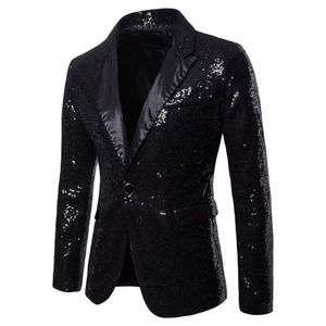 Costume décontracté pour hommes, style discothèque, costume à paillettes, robe de performance européenne et américaine, veste surdimensionnée