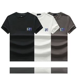T-shirt d'été décontracté pour hommes Vêtements de luxe Monogramme T-shirt dégradé pour hommes Femmes Designer T-shirts Chemise Hommes Streetwear Vêtements Ras du cou T-shirt mo1