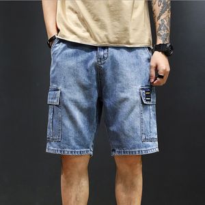 Pantalon en jean baggy pour hommes, pantalon ample, décontracté, tendance, short de motard en denim d'été