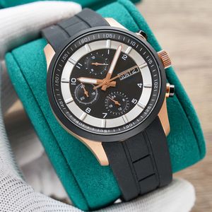 Montre décontractée pour hommes, cadran multifonction, chronographe qui brille dans le noir, double calendrier, bande de montre