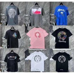 Ch Summer Heart Classic Luxury T-shirts Designer Marque Chromes Mode Tops Qualité Tees Horseshoe Sanskrit Cross Polos T-shirtsl 216