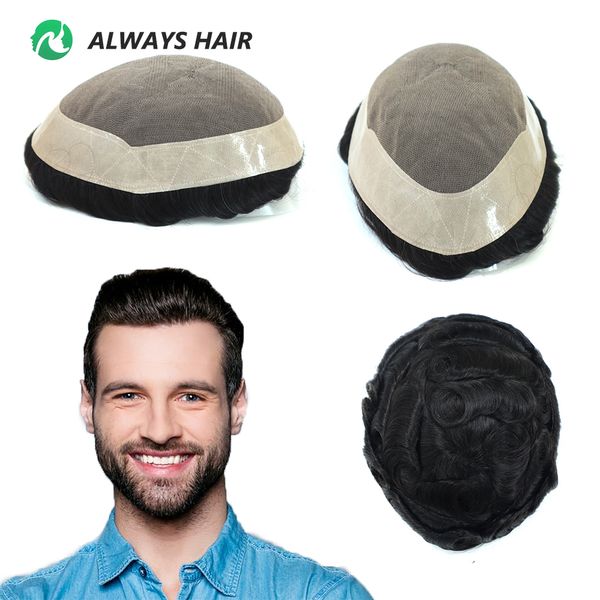 Perruques pour hommes et enfants, prothèse de cheveux mono mâle durable, 6 pouces, toupet de cheveux humains indiens, densité de cheveux 130%, perruque naturelle pour hommes 230822