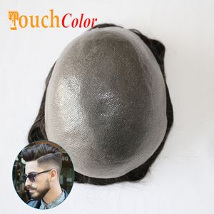 Men's Children's Wigs onzichtbare knoop 0,06 mm mannen pruik natuurlijk haar dunne huid menselijk haar mannen toupee haarsysteem man pruik Europese haarprothese 230307