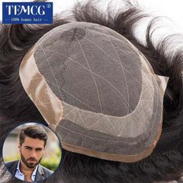 Men's Children's Wigs Male Hair Prosthesis Natural Human Hair Toupee Men's Wig 130% Density Male Wig Exhuast Systems Unit 230307