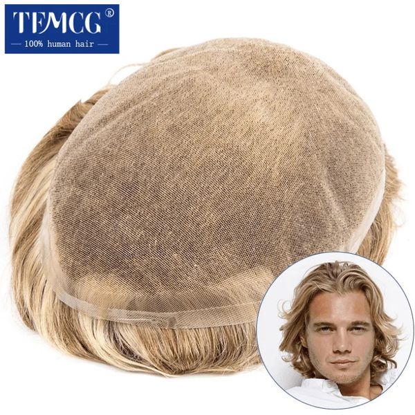 Pelucas para niños para hombres Hombres Toupee Full Lace 100 Peluca de cabello humano natural Unidad de sistema de reemplazo de prótesis masculina transpirable para 231025