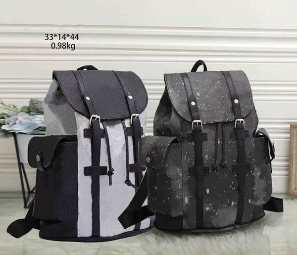 Hombres Christopher Mochila Luxurys Diseñador Mochilas Bolsos Hombres Mujeres PU Cuero Hombro Mochila Satchel Mochila Bolsa de viaje para deportes al aire libre Monedero