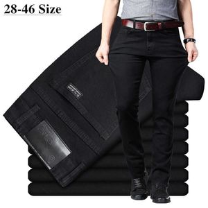 Heren Klassieke Black Jeans Elastische Slim Fit Denim Jean Broek Mannelijke Plus Maat 40 42 44 Business Casual Pants Merk 210622