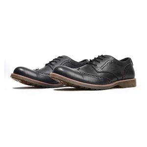 Men S Classic Brogue Round Toe Oxford en cuir authentique Lace Up Robe Mariage Party Formelle Chaussures Buin Dre Buine Shoe
