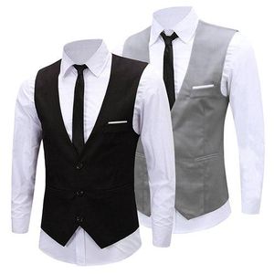 Hommes classique formel affaires Slim Fit chaîne robe gilet costume smoking gilet 08WG haute qualité nouveau Cool