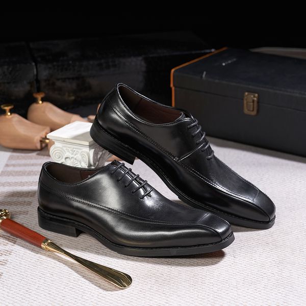 Chaussures habillées oxford classiques en cuir authentique