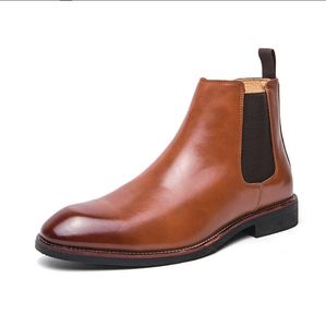 Bottes Chelsea classiques rétro en cuir véritable pour hommes, bottines à la mode pour hommes, bottes courtes décontractées de Style britannique, chaussures montantes pour garçons, bottes de fête