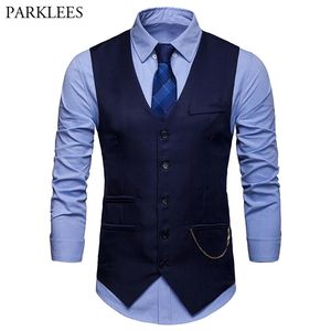 Gilet de chaîne de coupe ajustée classique pour hommes Marque Gilet à poitrine unique Hommes Mariage Business Casual Tuxedo S Gilet 210923