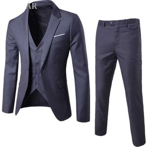 Costume classique pour hommes 3 pièces Ensemble Plus Szie S-6XL Mariage Grooming Slim Fit Hommes Costume Veste Pantalon Gilet Noir Gris Bleu Bourgogne X0909