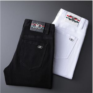 Herenkleding Chino broek katoenen jeans geborduurd dun een rechtopeen passende denim 7b4a 28-40