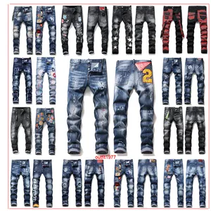 Vêtements pour hommes Jeans pour hommes design pour hommes jeans empilés pour hommes Jean en denim Skinnny Jeans de créateur en détresse déchiré Biker Slim Fit moto Denim pour hommes