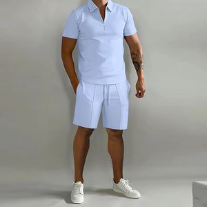 Herenkleding Set Man Tracksuits Tracksuit Tracksuit Summer Summer Short Sleeve Polo Shirt Trouser Jogging Suite Tweed Piece Mens Polo Shirt Sets 2 PCS Outfits 3XL TrackSuit