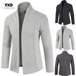 Ropa de hombre chal cuello delgado hombre cardigan suéter para hombre empalmado cardigans suéteres de punto casual mans ropa hombres abrigo masculino 201105