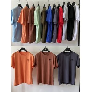 Vêtements pour hommes T-shirts à manches courtes Polos T-shirts pour hommes Hommes d'été en coton décontracté T-shirt brodé en vrac Homme Mode Couleur unie Col rond Top Vêtements masculins