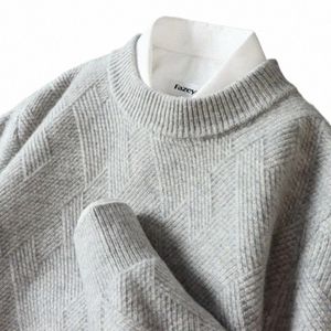Cmere suéter de los hombres O-cuello jerseys suéter de punto otoño invierno engrosamiento cálido puentes de gama alta visón tops más tamaño M-4XL 82JJ #