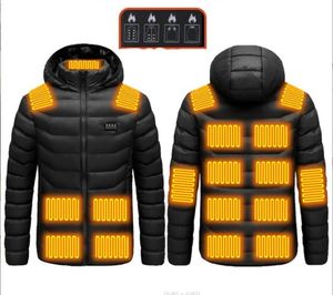 Manteau pour hommes Zones Veste chauffante USB Hiver Extérieur Vestes de chauffage électrique Sprots chauds Vêtements thermiques Veste en coton chauffant
