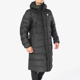 Abrigo para hombres invierno long down chaqueta para mujer parkas con capucha caída de chaquetas gruesas capucha larga al aire libre algodón tibia abrigo clásico estilo de lujo a prueba de viento unisex