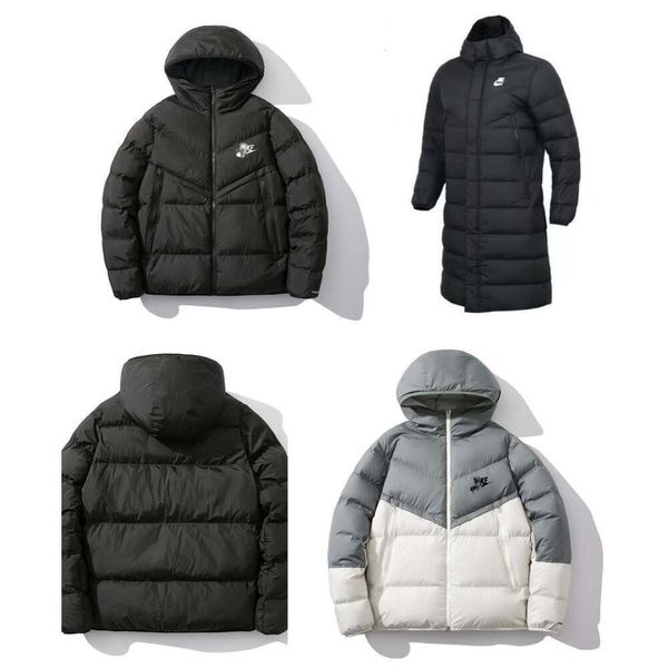 Abrigo de hombre Chaqueta de algodón corta de invierno Parkas de plumón para mujer Chaquetas de plumón Capucha larga gruesa Abrigo de algodón cálido para exteriores Estilo clásico Lujo a prueba de viento unisex nke