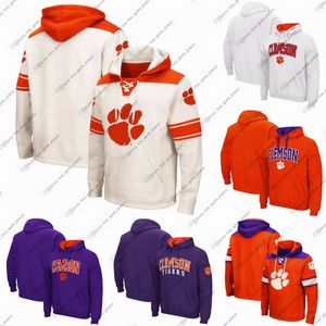 Heren Colosseum Charcoal Clemson Tigers Big Tall Arch Logo Pullover Hoodie Kan elke naam of nummer aanpassen