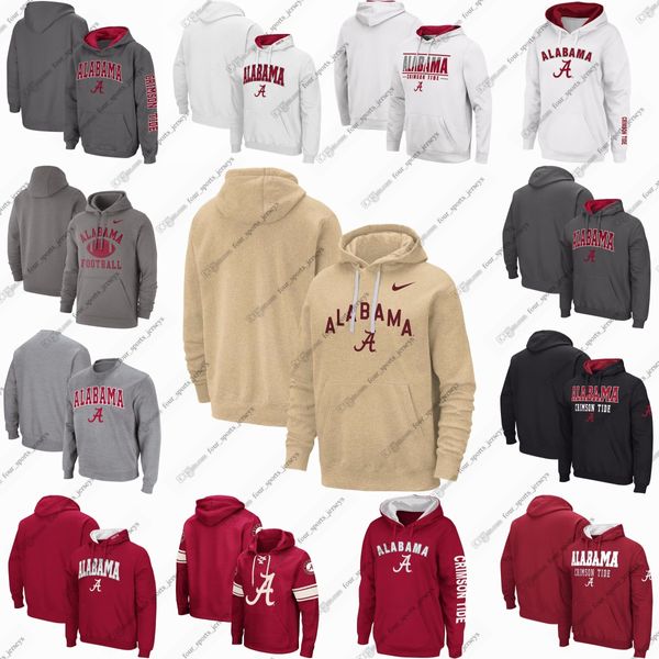 Colosseum Cream Alabama Crimson Tide Resistance Pull à capuche pour hommes Pull à lacets Personnalisez n'importe quel nom ou numéro Noir BLANC Femmes Jeunes tous cousus Force Air