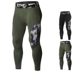 Capa base de compresión para hombres Leggings de camuflaje térmico Pantalones de gimnasia ajustados Fitness Quick Dry G220713