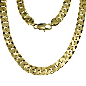 Coole herenketting van 60 cm, 18k goud gevuld, 9 mm goudkleurig, n323 65g286o