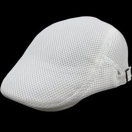 Hommes Cool Beret Style Britannique Été Évider Newsboy Cap Gasby Gentle Ivy Caps Net Cap Hommes et Femmes Maille Creux Beret234Q