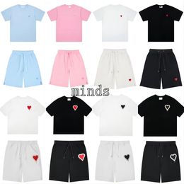 Designer Amis shirt Borduren Modemerk Tees Heren Dames Luxe Amis T-shirt trainingspak Casual T-shirt Ronde hals tee Parijs Shorts Mouw shorts Zomer casual set zm