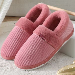 Heren katoenen pantoffels tas met winter warm paars grijs watermeloen rood platform nieuwe bontpantoffels met veelzijdige katoenen schoenen dames maat 36-41