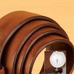 Ceinture en cuir de vachette pour hommes Ceinture en cuir faite à la main ceinture d'outillage d'extension vintage douce et durable épaisseur 5MM Ceinture en cuir de haute qualité