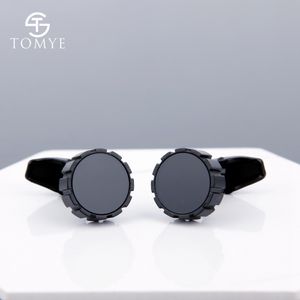 Men Cufflinks Tomye XK19S093 Hoogwaardige Mat Black Round Formele Casual Business Tuxedo Sirh Shirt Cuff Links For Wedding