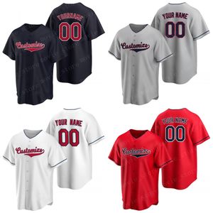 Mannen Custom Cleveland Baseball Jerseys maken uw eigen Jersey Sports Shirts Gepersonaliseerde Team Naam en Aantal gestikt