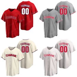 Maillots de baseball Philadelphie personnalisés pour hommes Faites vos propres chemises de sport en jersey Nom et numéro d'équipe personnalisés cousus