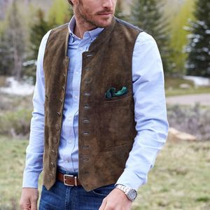 Herenhertenleer Veet 10-knops pak Beste man Bruiloft Kleding Jas Victoriaanse stijl Steampunk Casual zakelijk vest