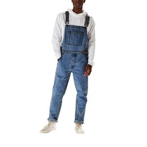 Heren denim bib broek gewassen volledige lengte jeans jumpsuits hiphop rechte jean overalls voor mannen straatkleding mannelijke jumpsuit d30 210715