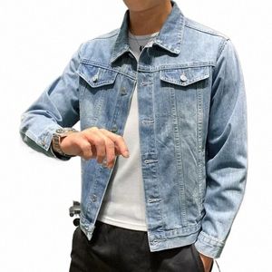 Veste en jean pour hommes automne mâle Jean manteaux bleu clair vêtements d'extérieur grande taille tendance rapide Deery livraison gratuite Fi Menswear Y2k G d7f1 #