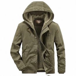 Veste en jean pour hommes Casual Winter Pure Cott Veste militaire Épaissir à capuche Cargo Manteau Parkas Hommes Streetwear jaqueta masculina o8uE #