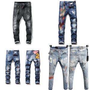 Jeans de mezclilla para hombres: diseño negro rasgado, ajuste flaco, estilo inspirado en Italia, perfecto para motociclistas para bicicletas, pantalones estilo roca